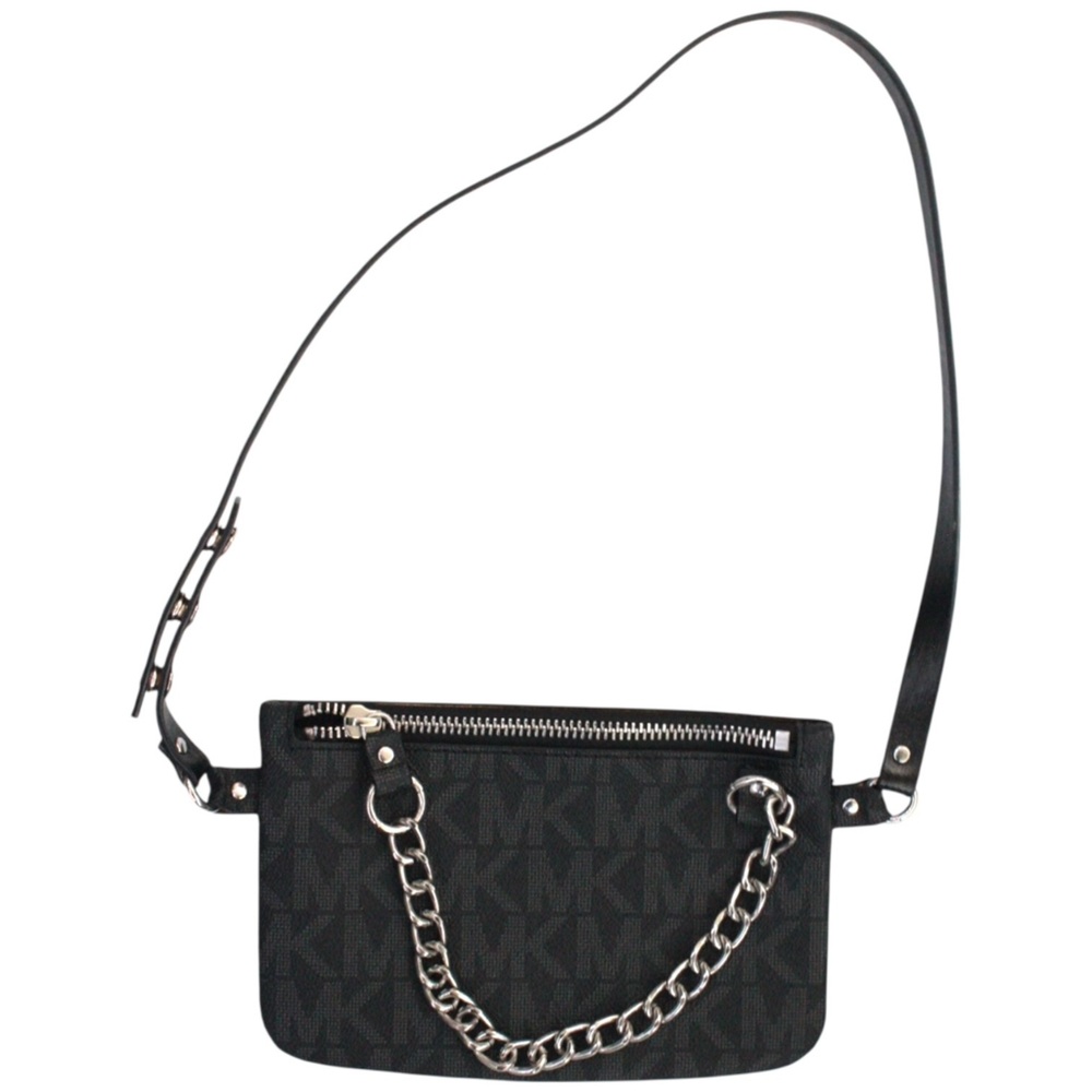 MICHAEL Michael Kors Black Signature Canvas Fanny Pack Belt Bag Adjustable
